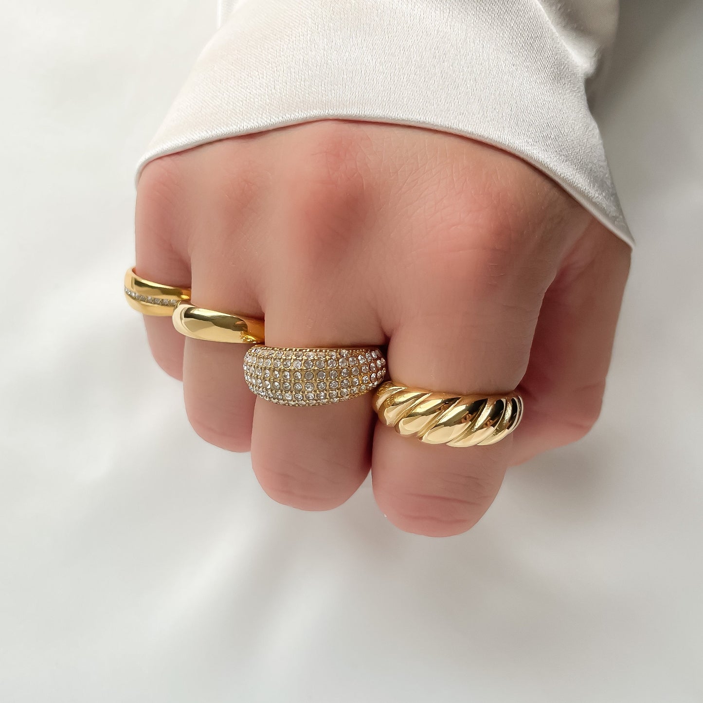 18k Gold Dome Rings