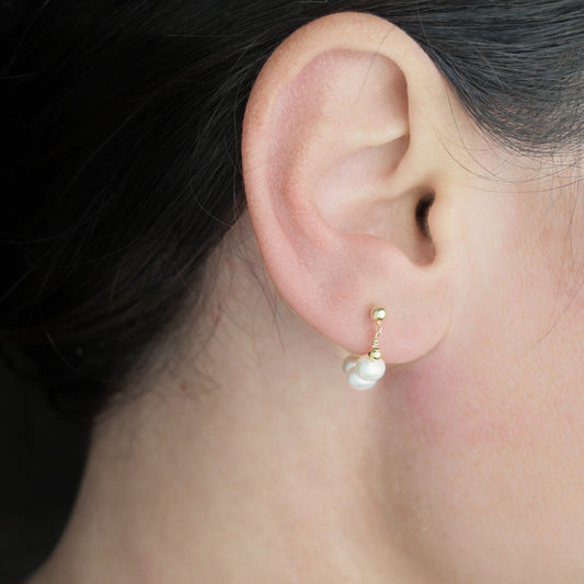 Pearl Beaded Hoops