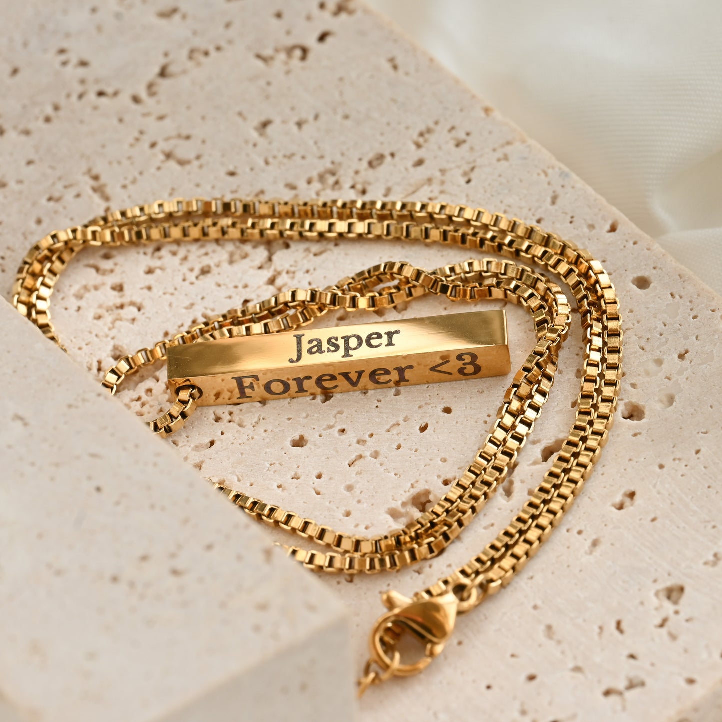 Engraved Bar Necklace