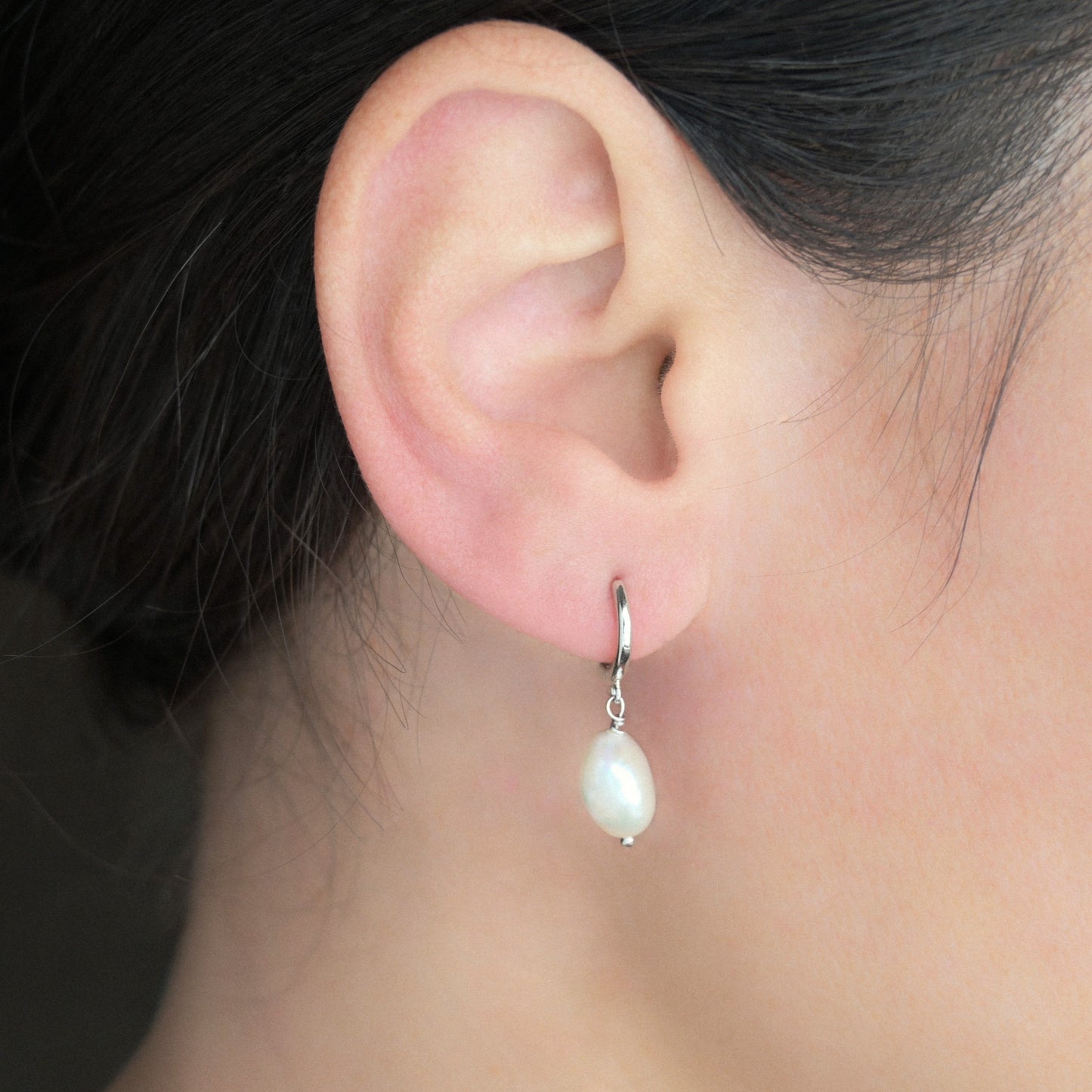 Silver Pearl Drop Earrings