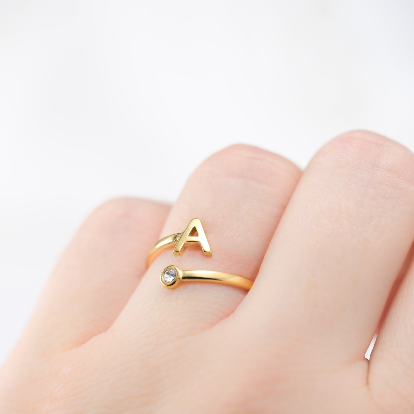 Open Initial Bezel Ring