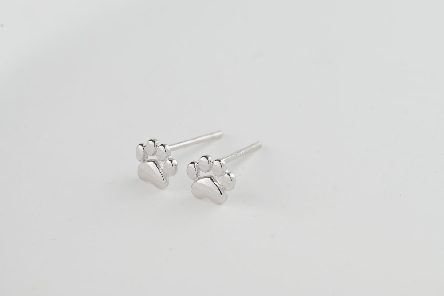 Silver Paw Studs