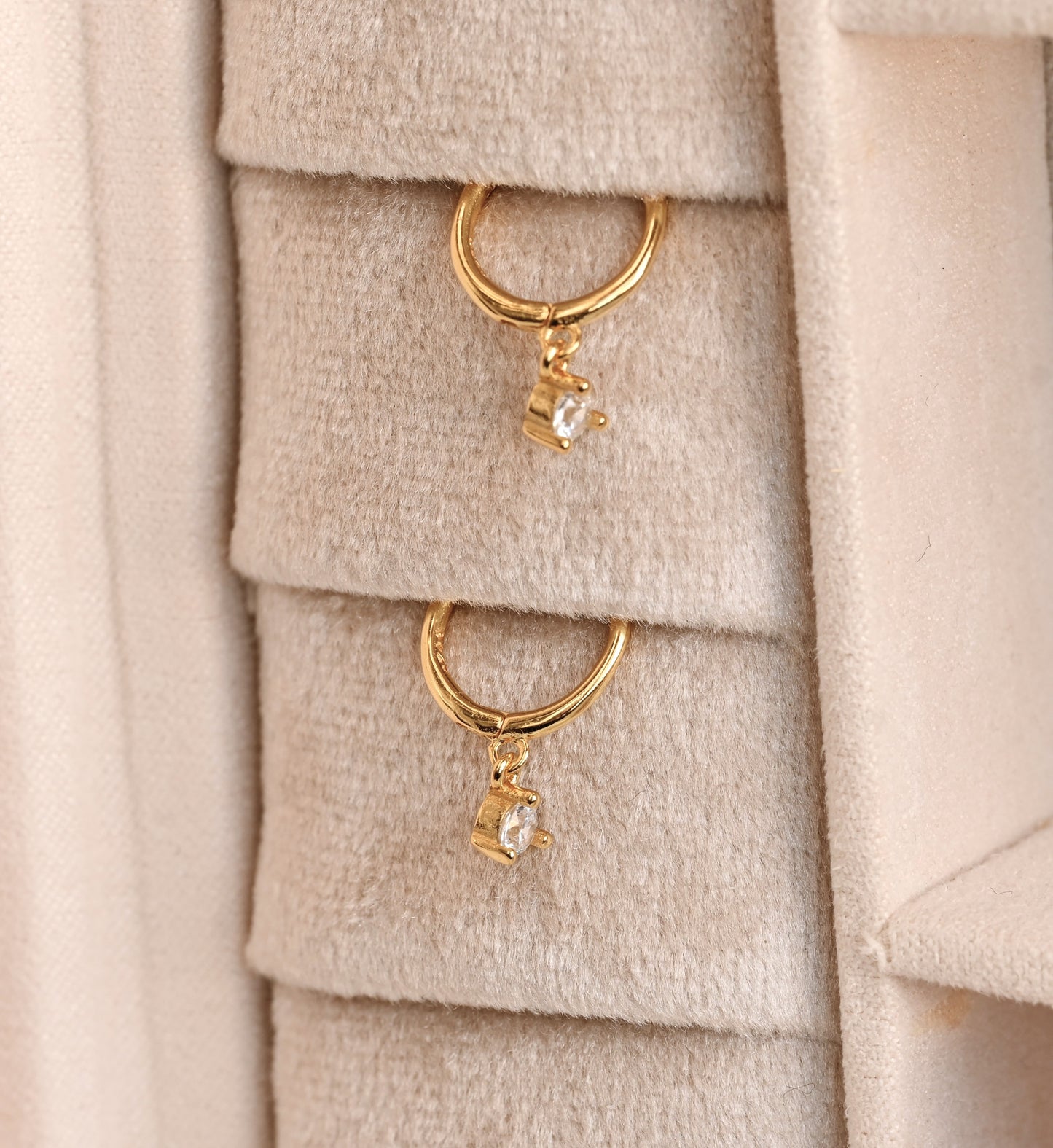 Silver CZ Drop Hoops