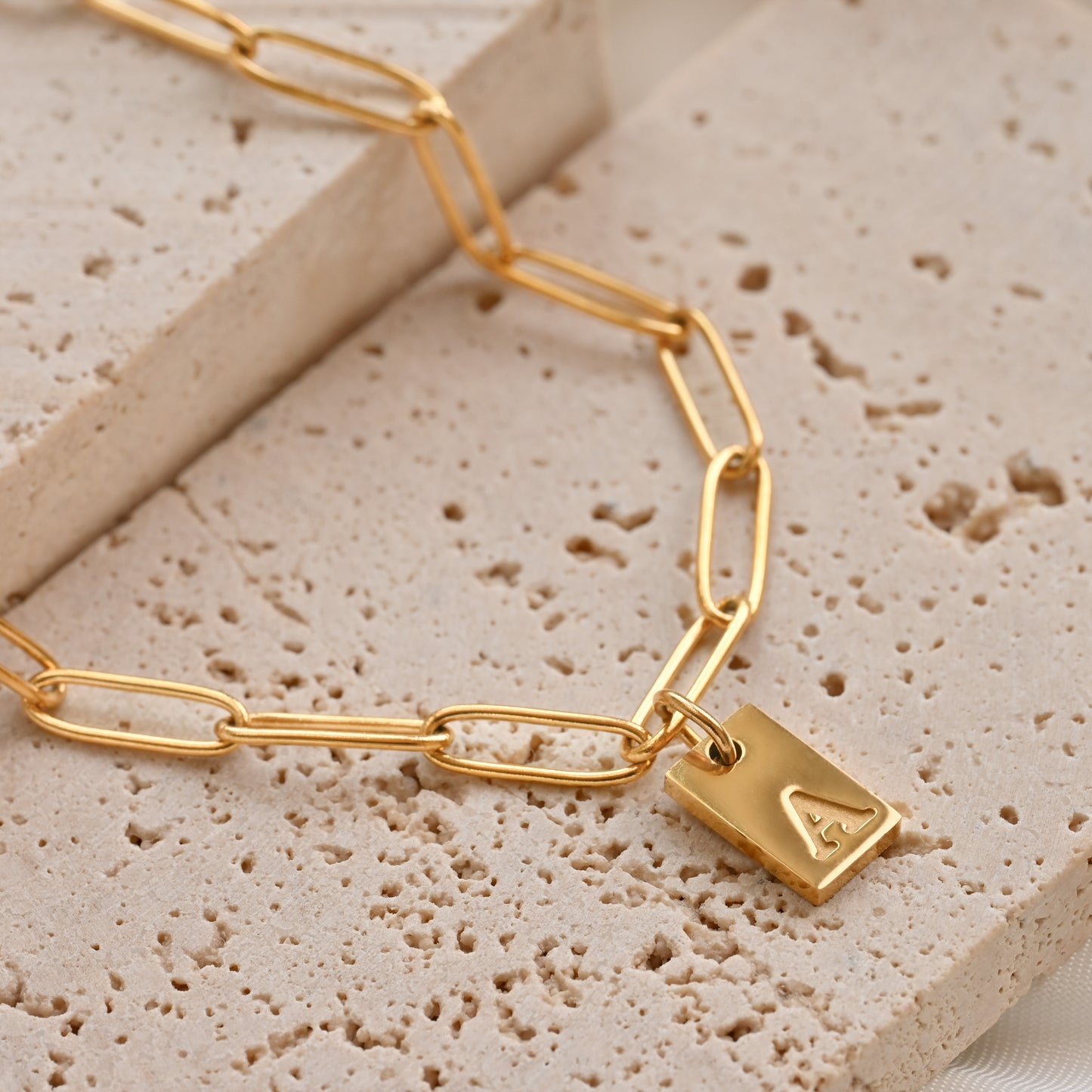 Tag Initial Necklace