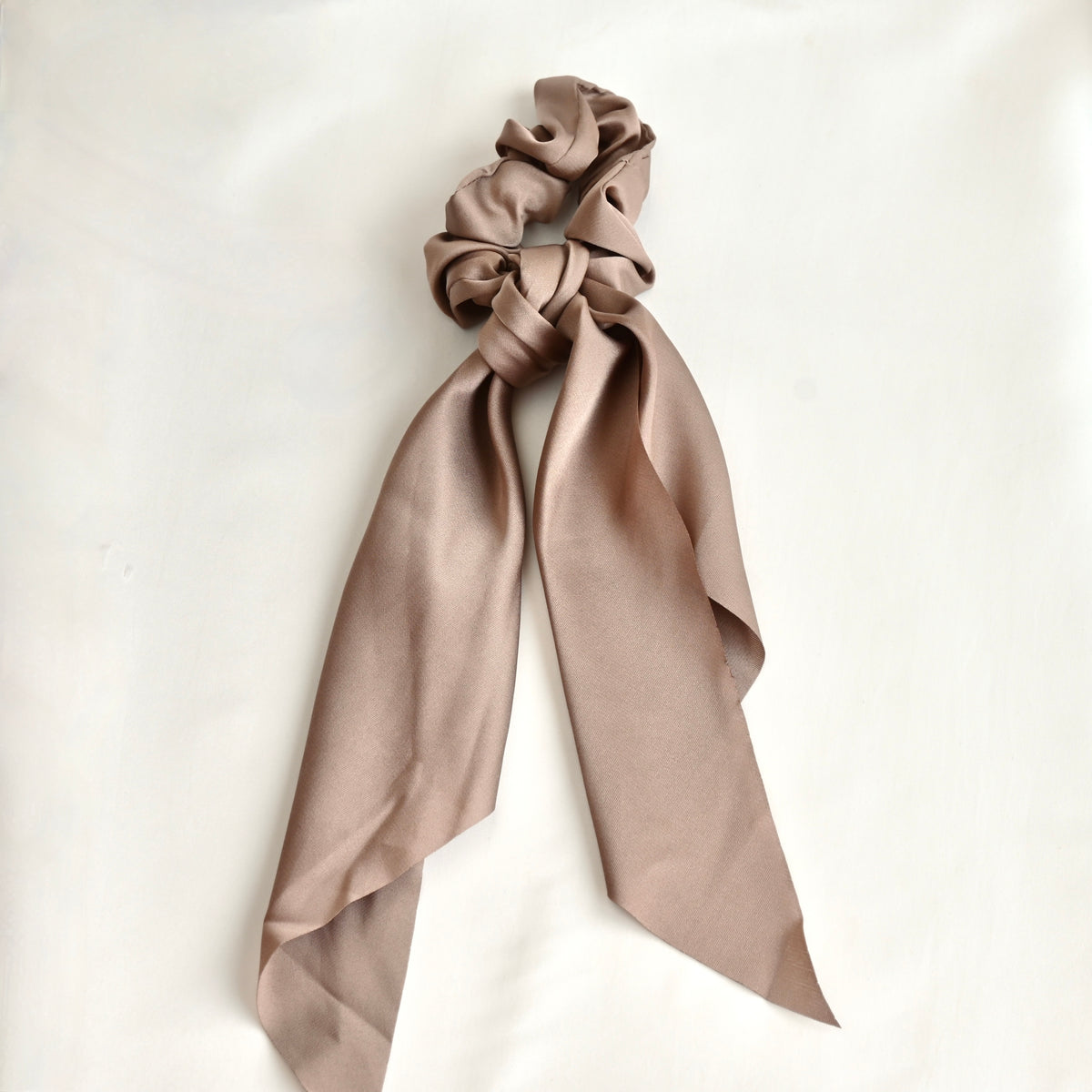 Satin Bow Hair Tie - Long Ruffled Ribbon Scrunchies