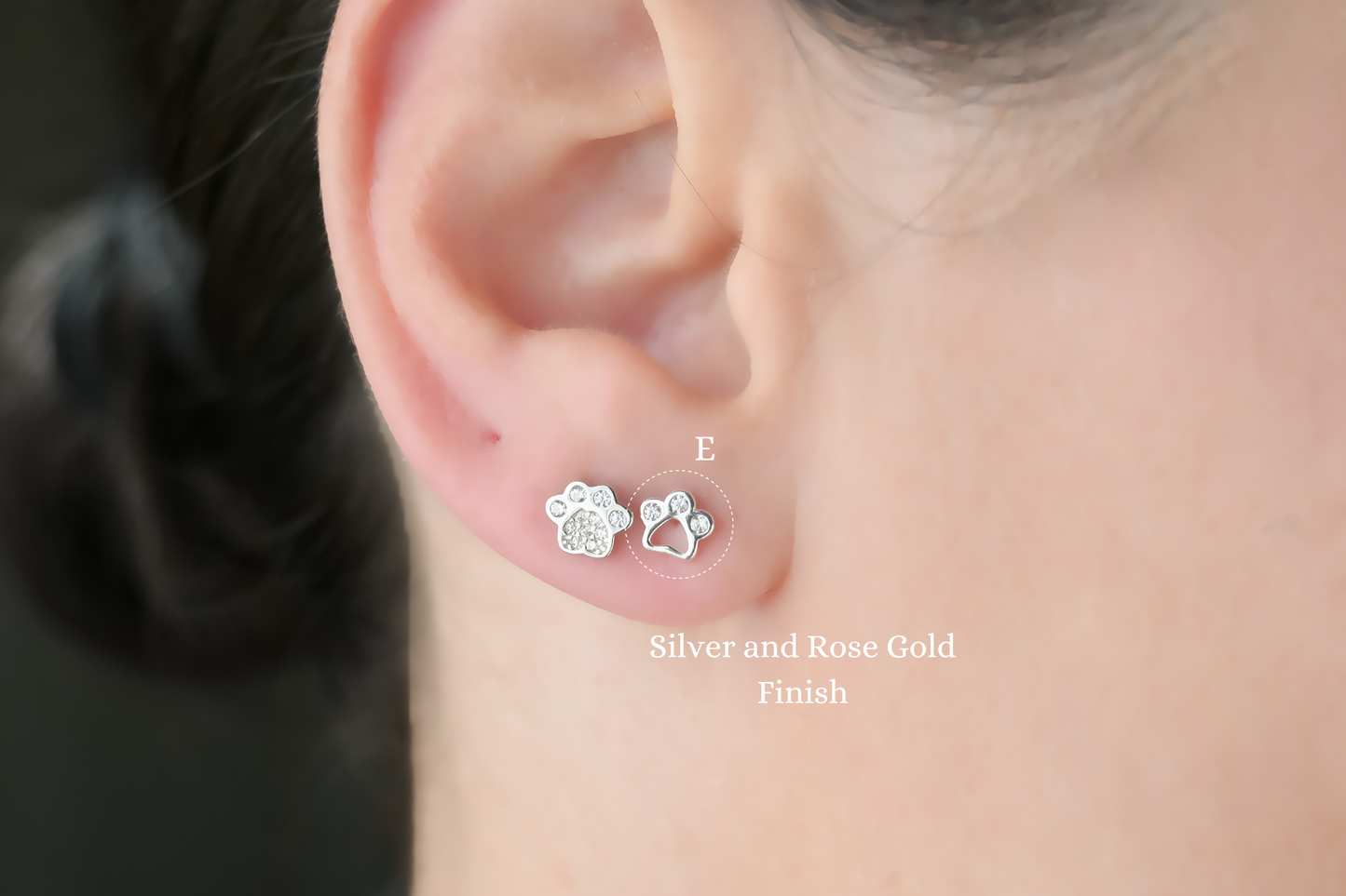 Silver Paw Studs