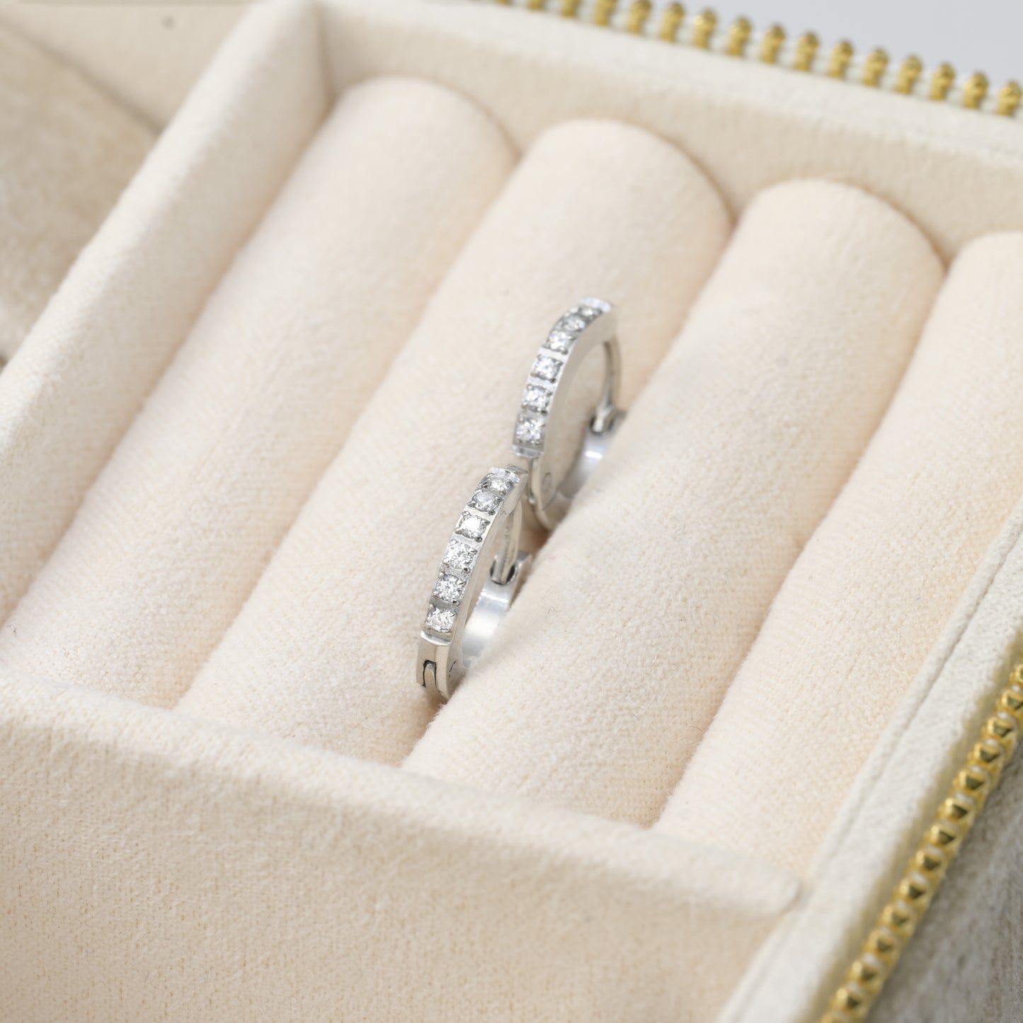 Flat Pave Diamond Hoops