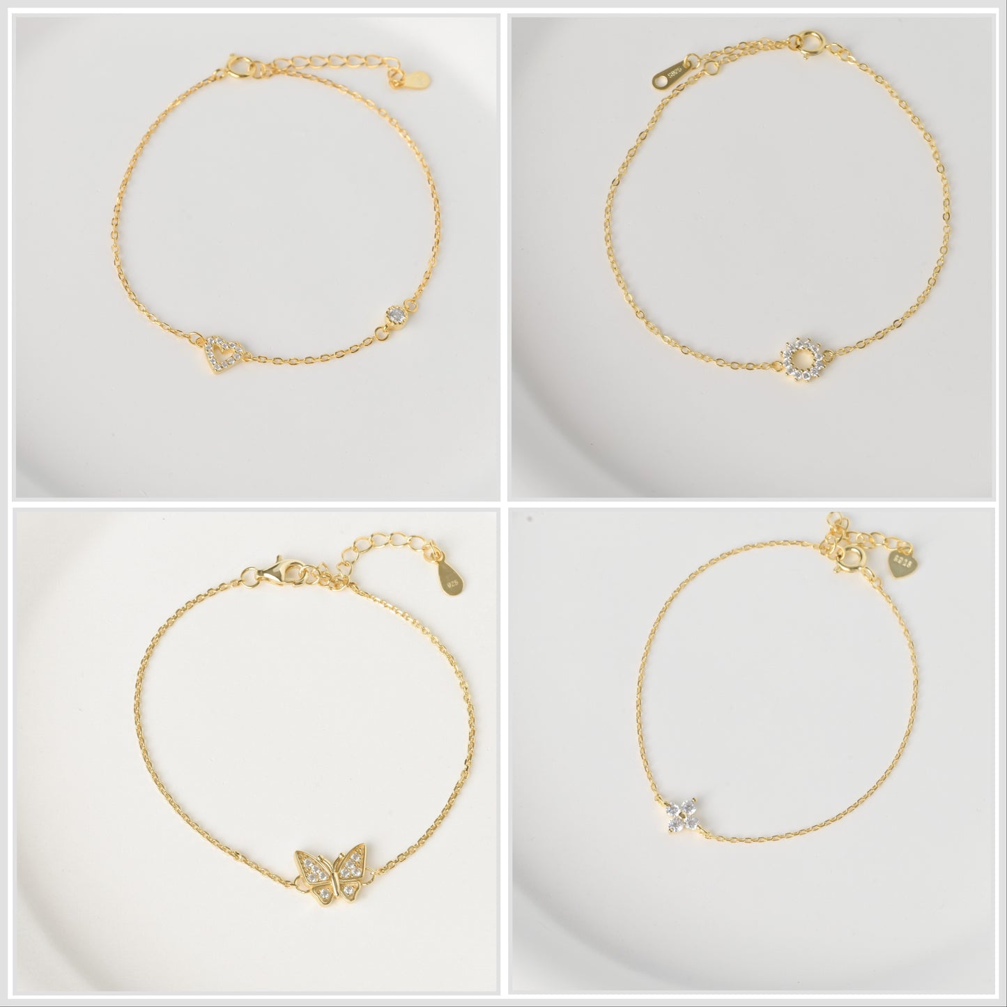 Silver Diamond Charm Bracelets