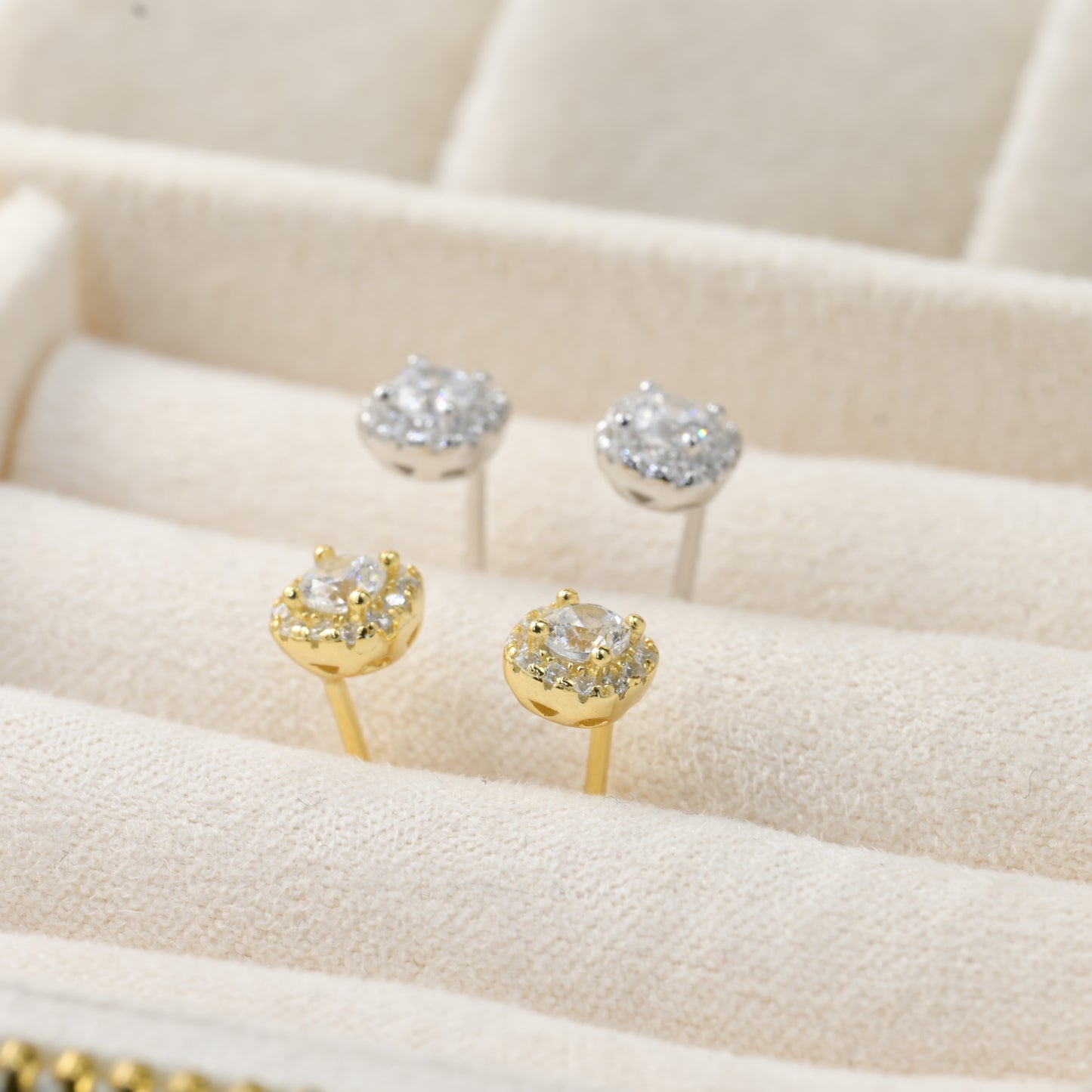 Halo Cushion Diamond Studs