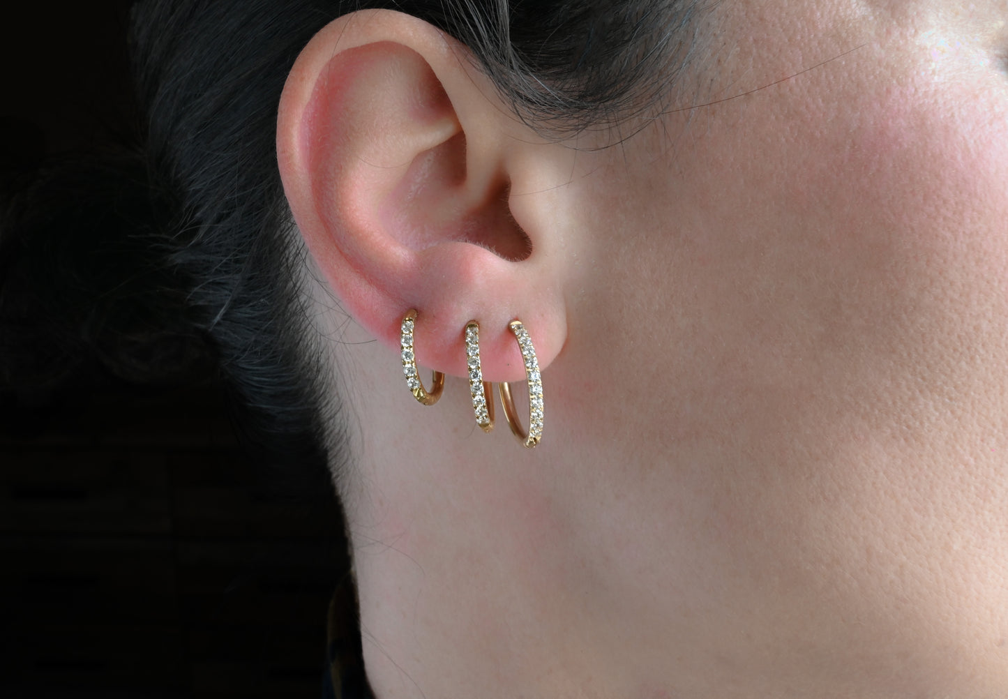 Pavé Diamond Hoops