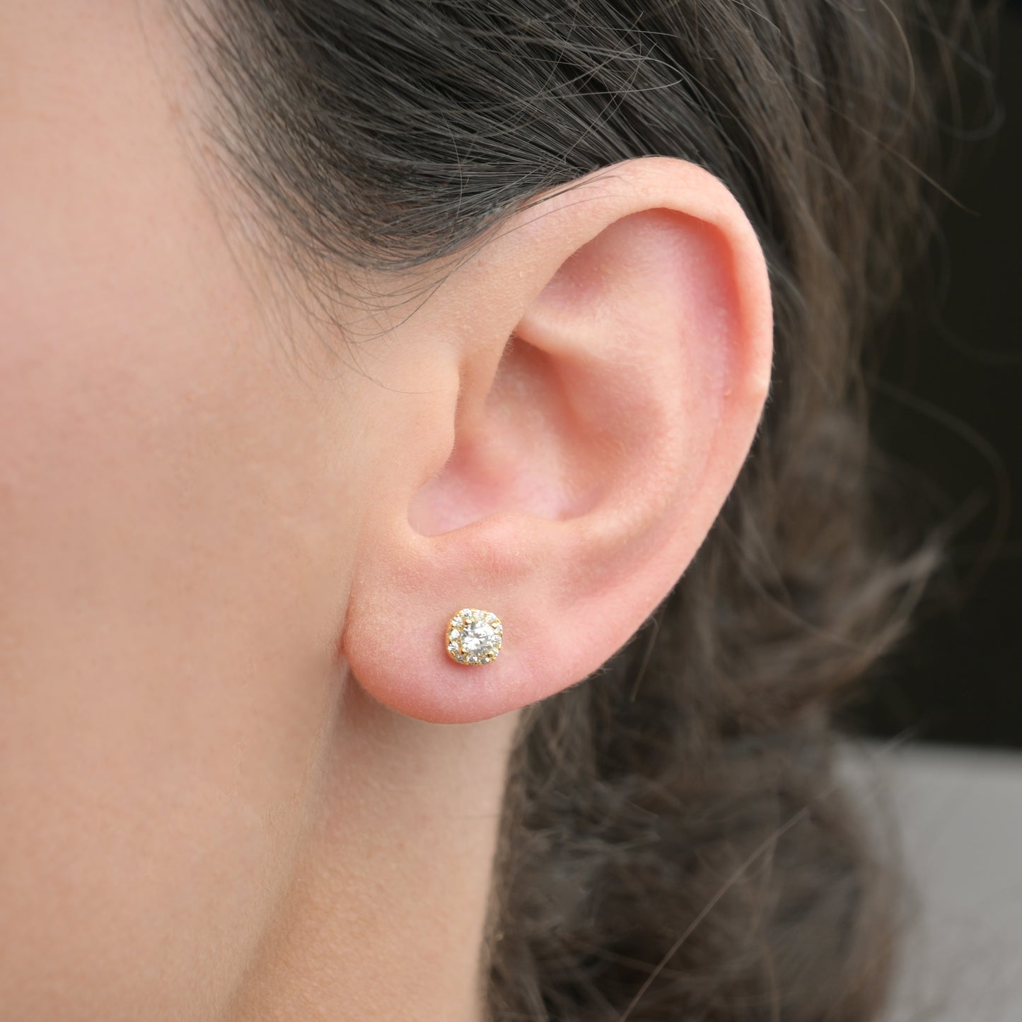 Halo Cushion Diamond Studs