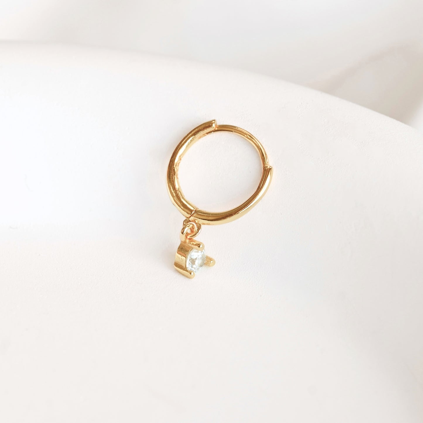 Silver CZ Drop Hoops