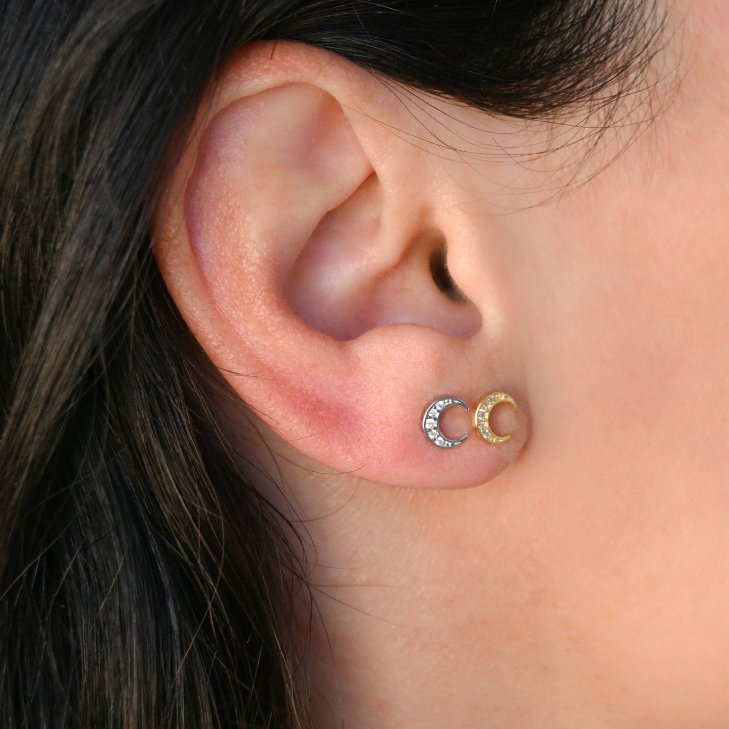 Silver Moon Studs