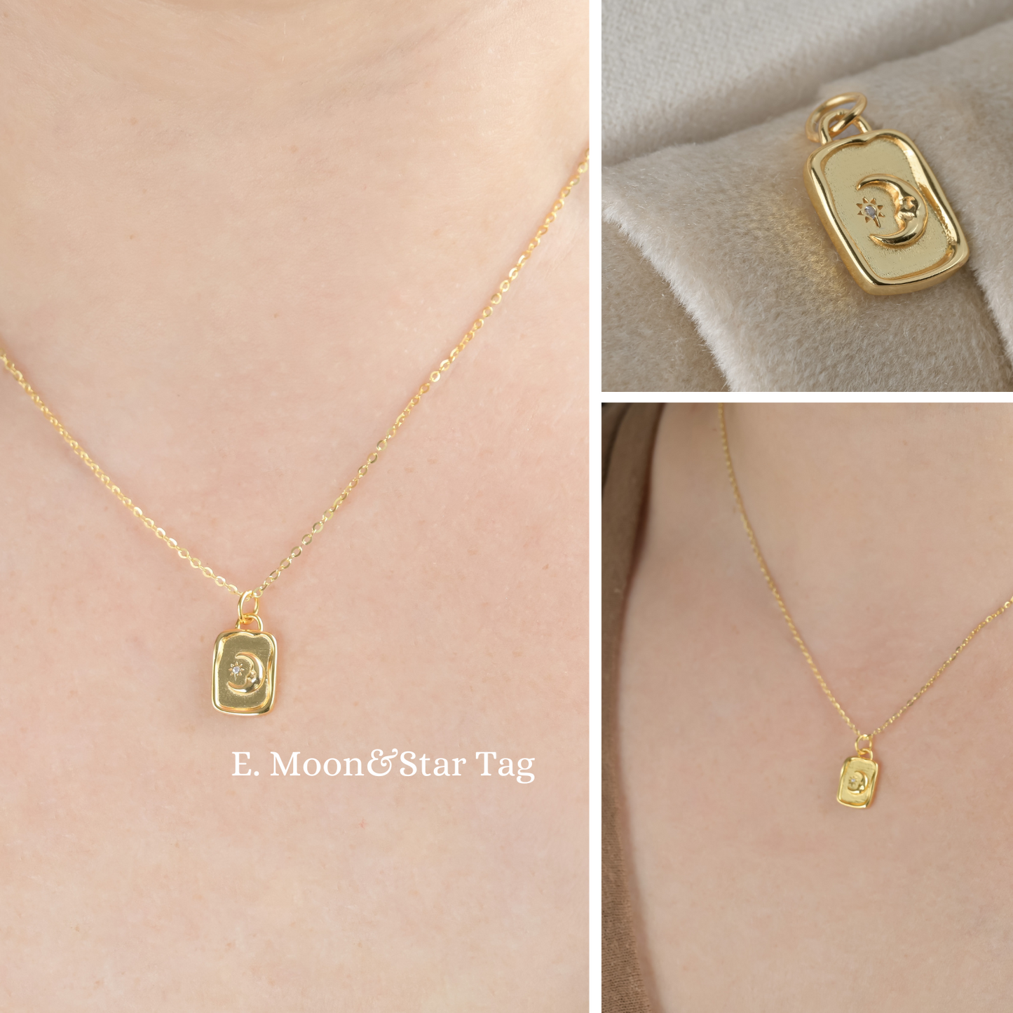 925 Silver Charm Necklace - GOLD