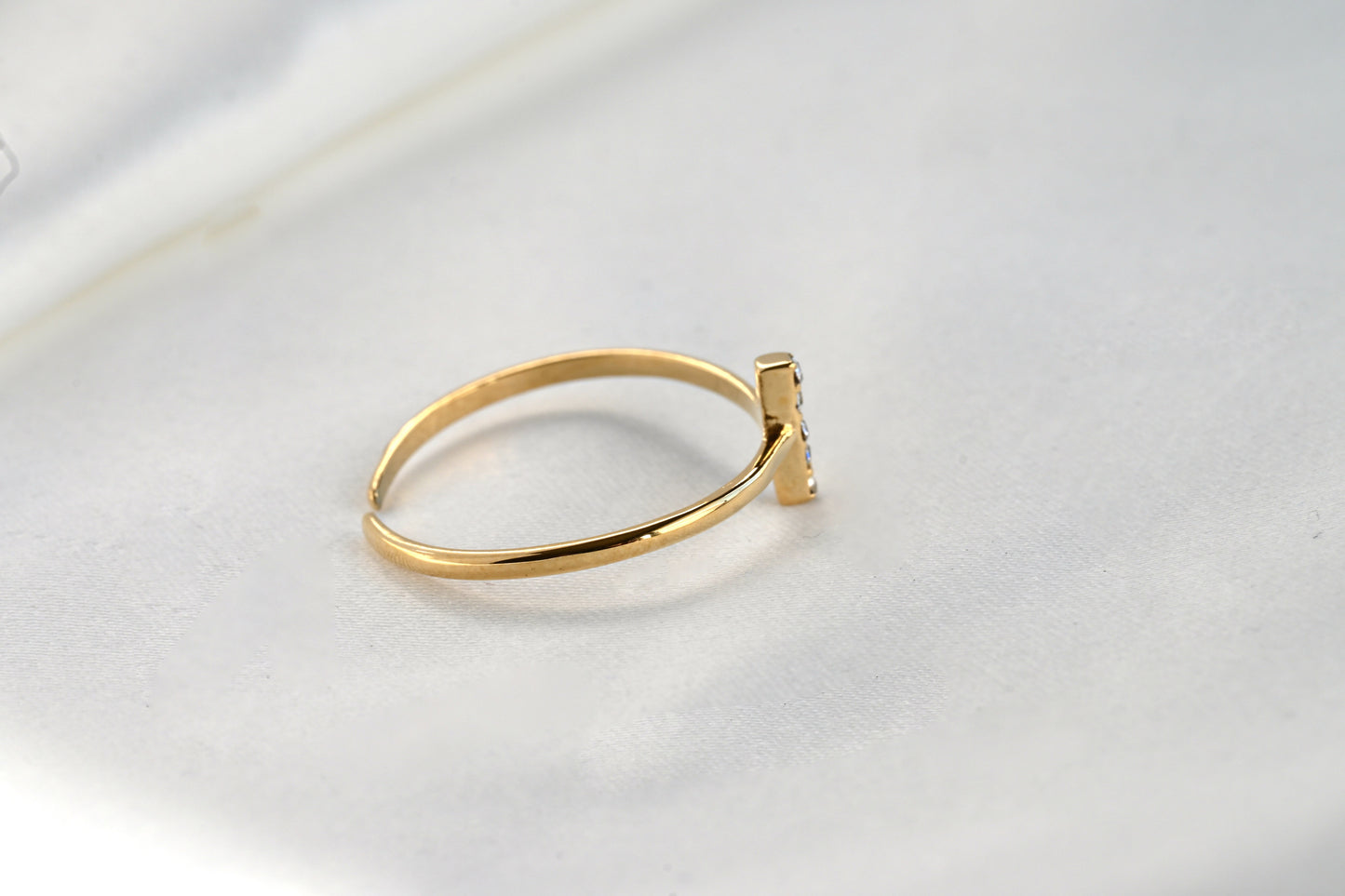 Diamond Bar Open Ring