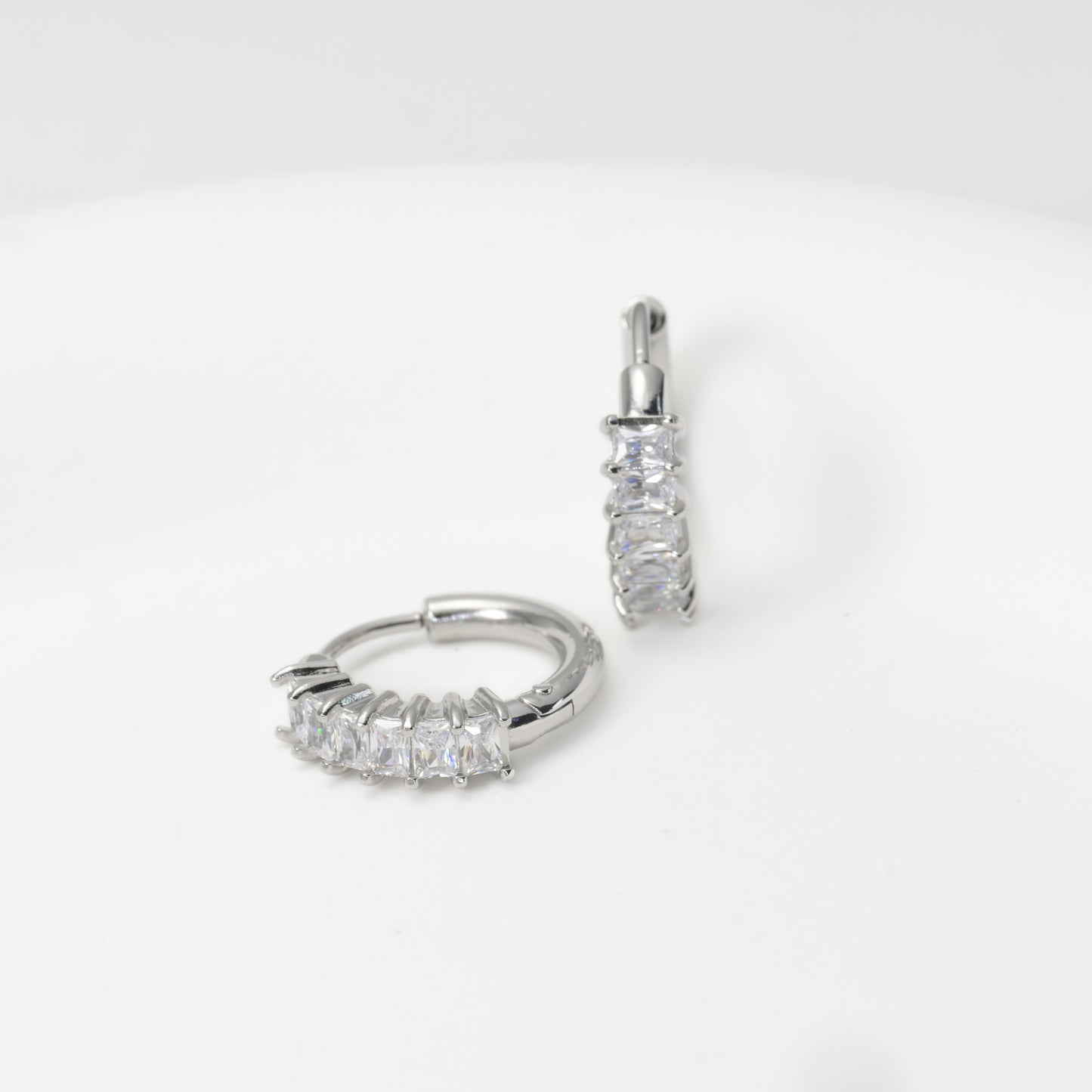 Baguette Diamond Hoops