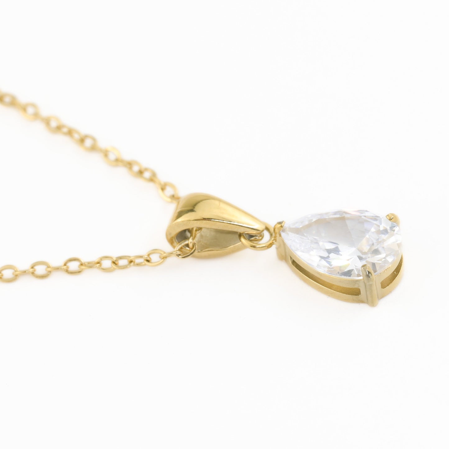 Pear Diamond Necklace - Birthstone Necklace