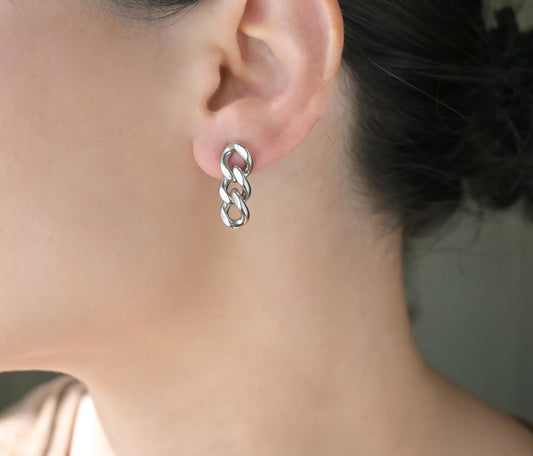 Curb Link Drop Earrings