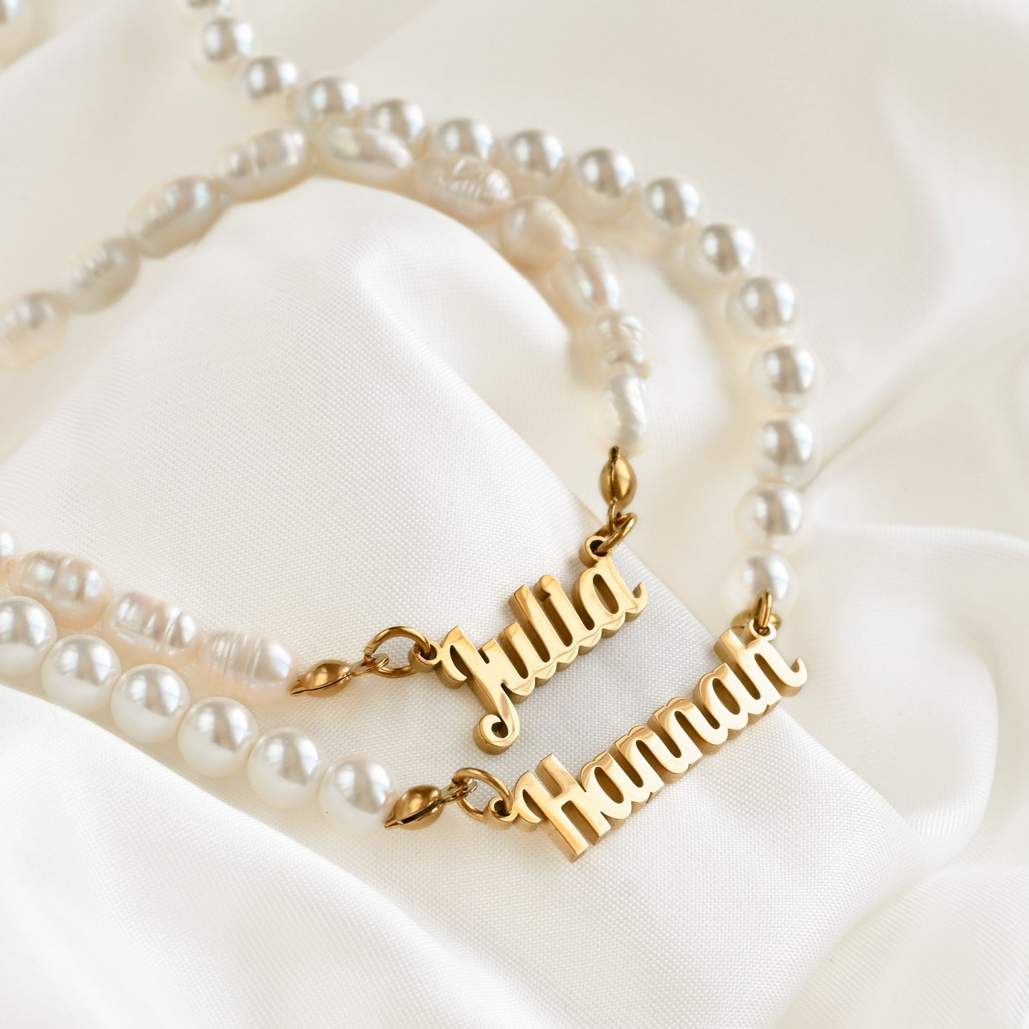 Custom Pearl Name Necklace