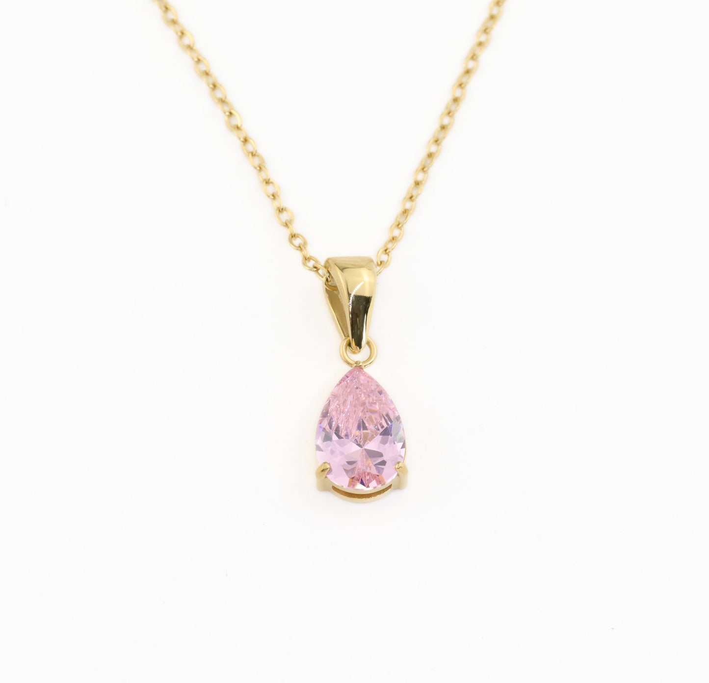 Pear Diamond Necklace - Birthstone Necklace