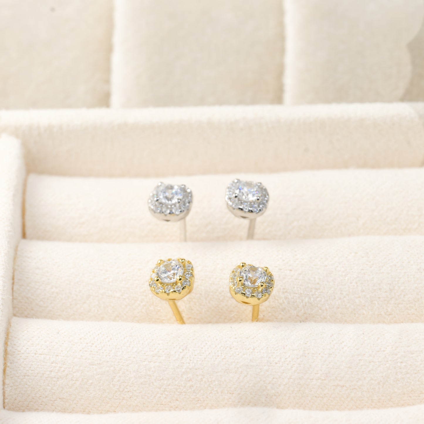 Halo Cushion Diamond Studs