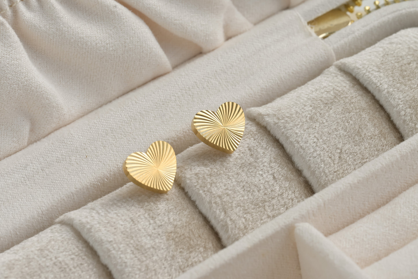 Sun Burst Heart Studs