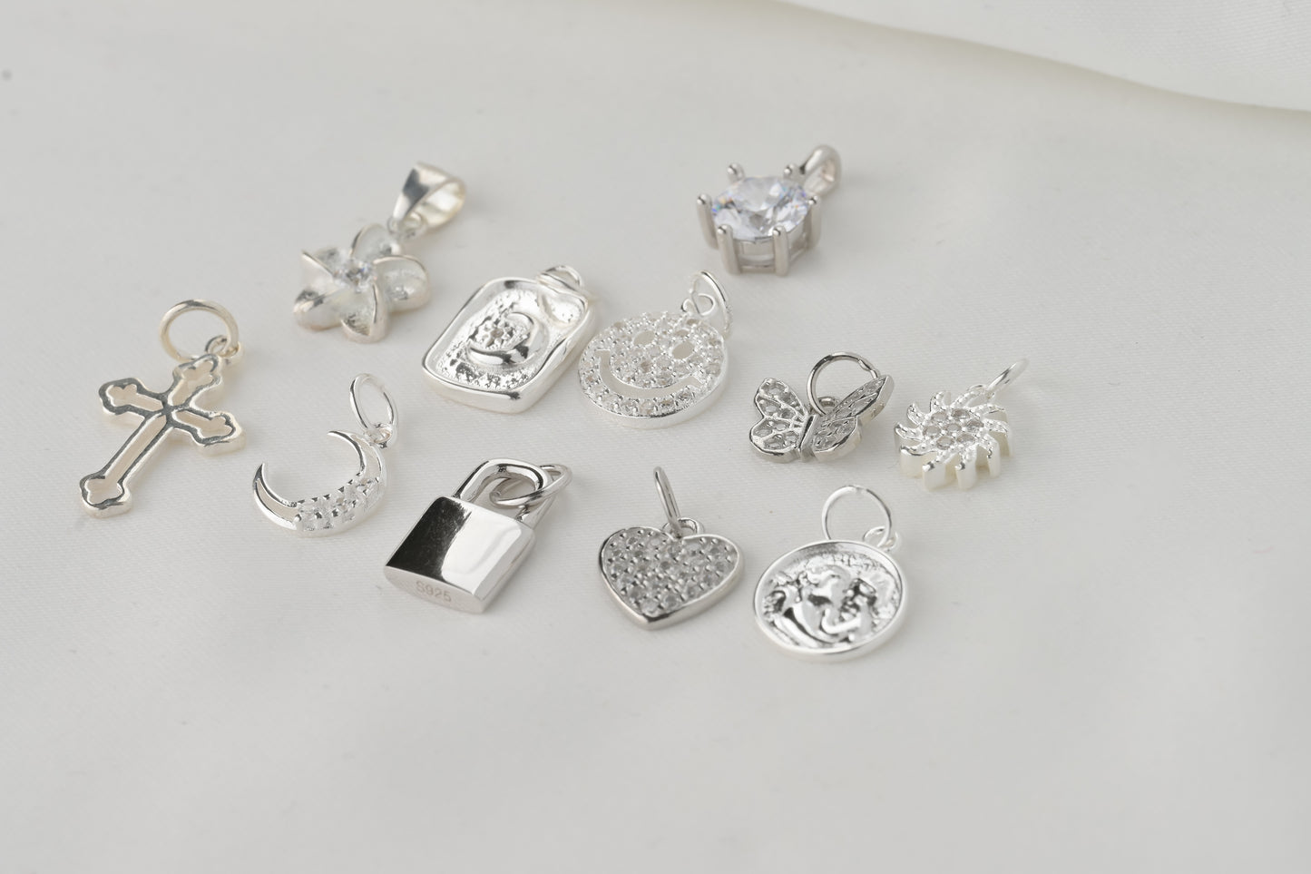 925 Silver Charm Necklace Collection- SILVER
