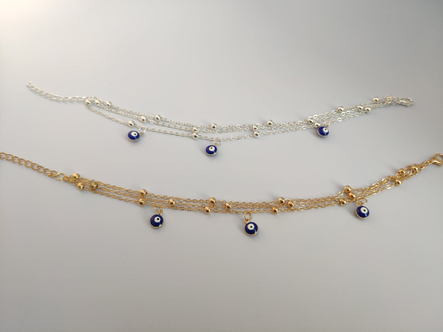 Layered Satellite Eye Anklet