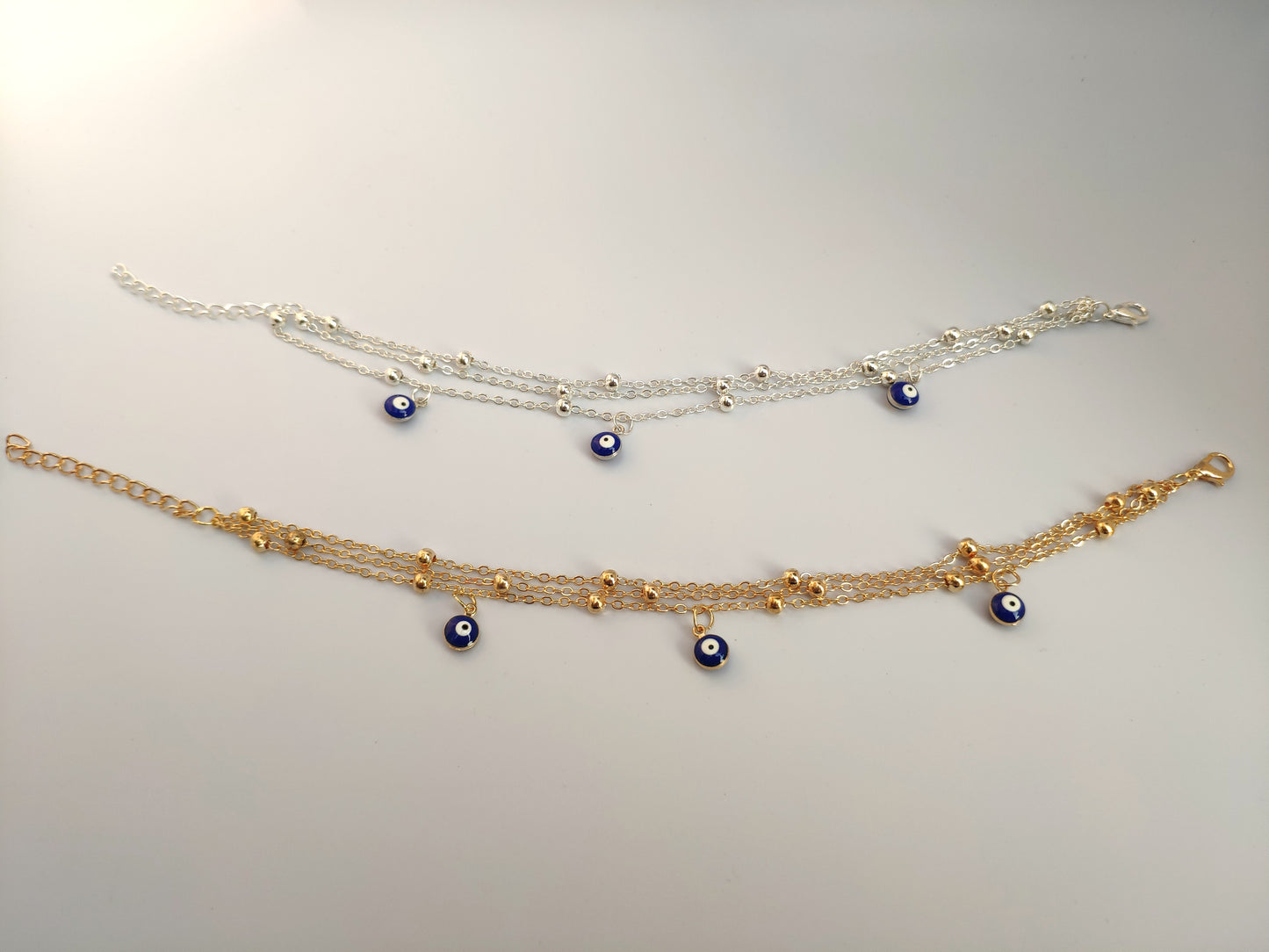 Layered Satellite Eye Anklet