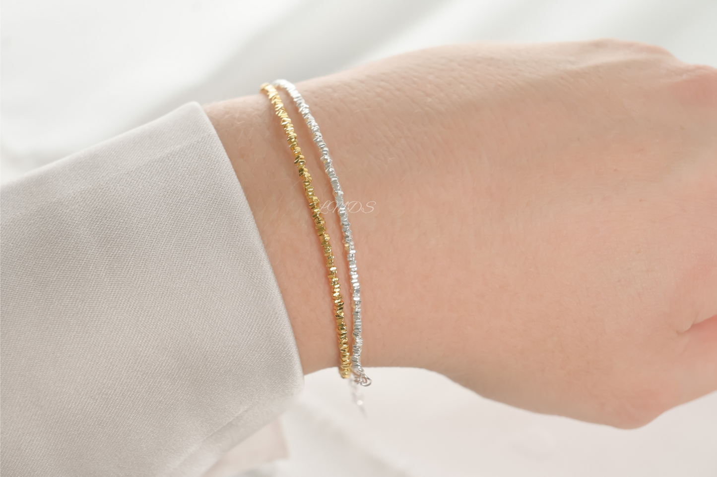 Solid Silver Bead Bracelet