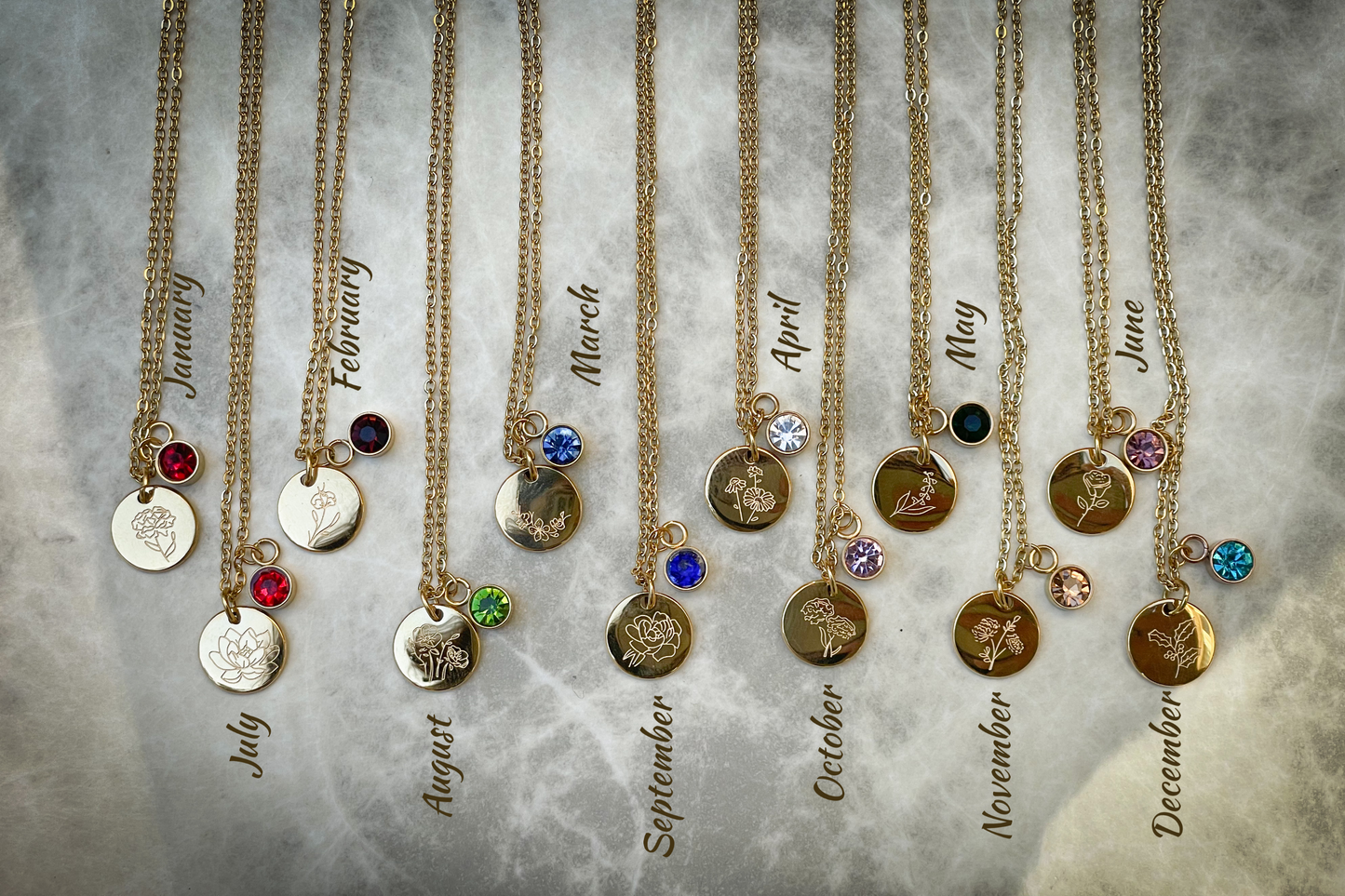 Custom Birth Flower Necklace