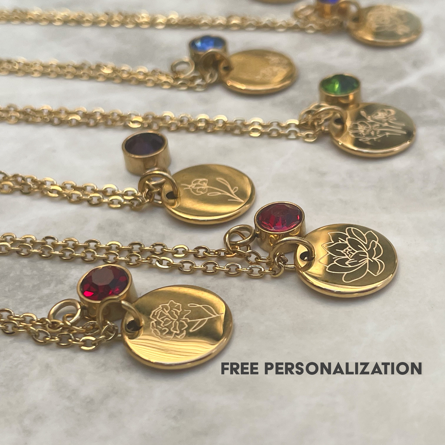 Custom Birth Flower Necklace