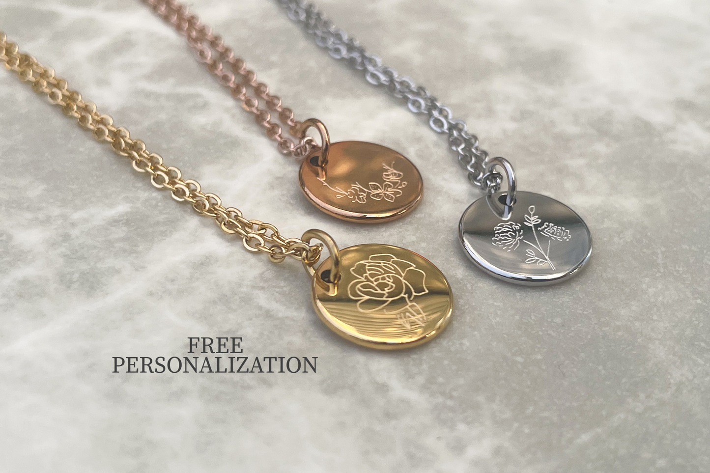 Custom Birth Flower Necklace