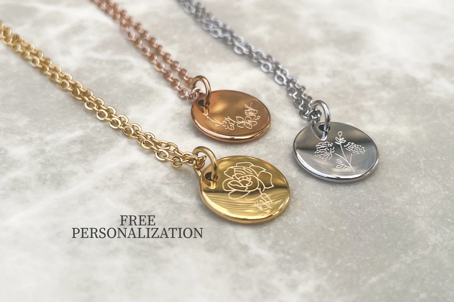 Custom Birth Flower Necklace