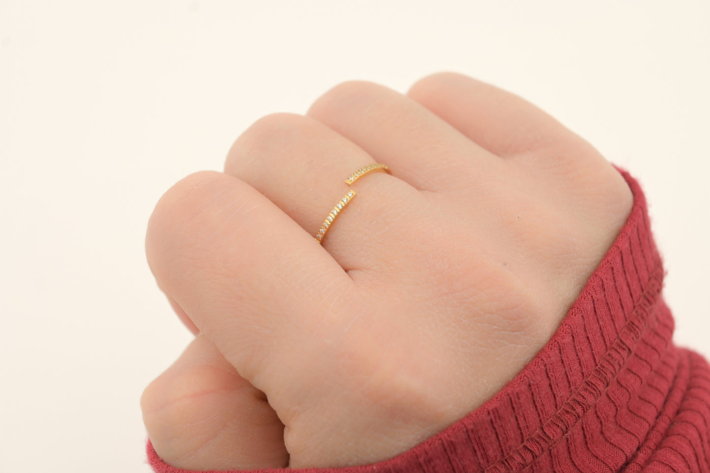 Pave Diamond Bypass Ring
