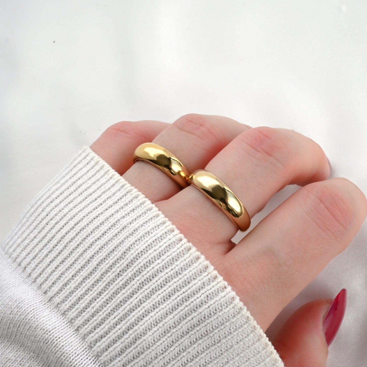 18k Gold Dome Rings