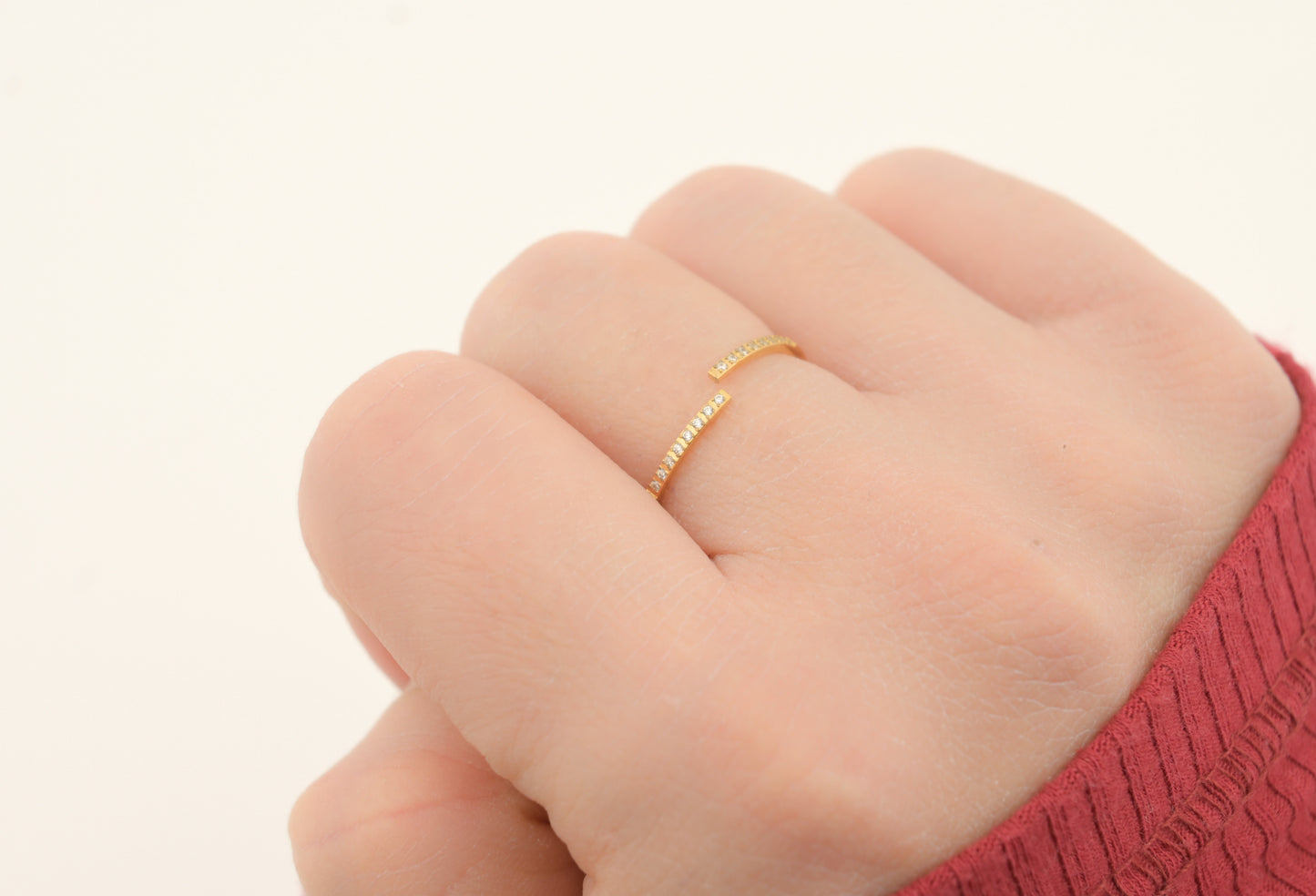 Pave Diamond Bypass Ring