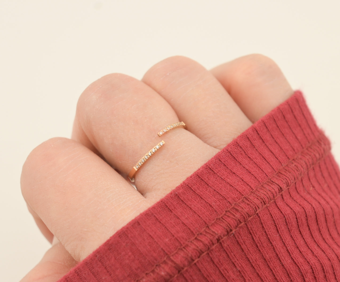 Pave Diamond Bypass Ring