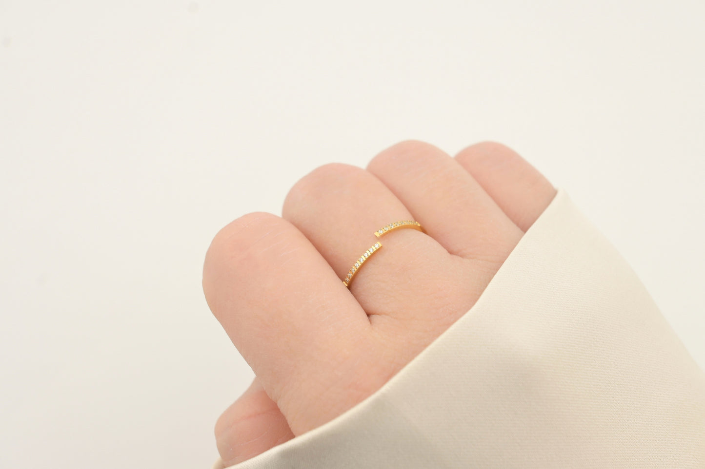Pave Diamond Bypass Ring