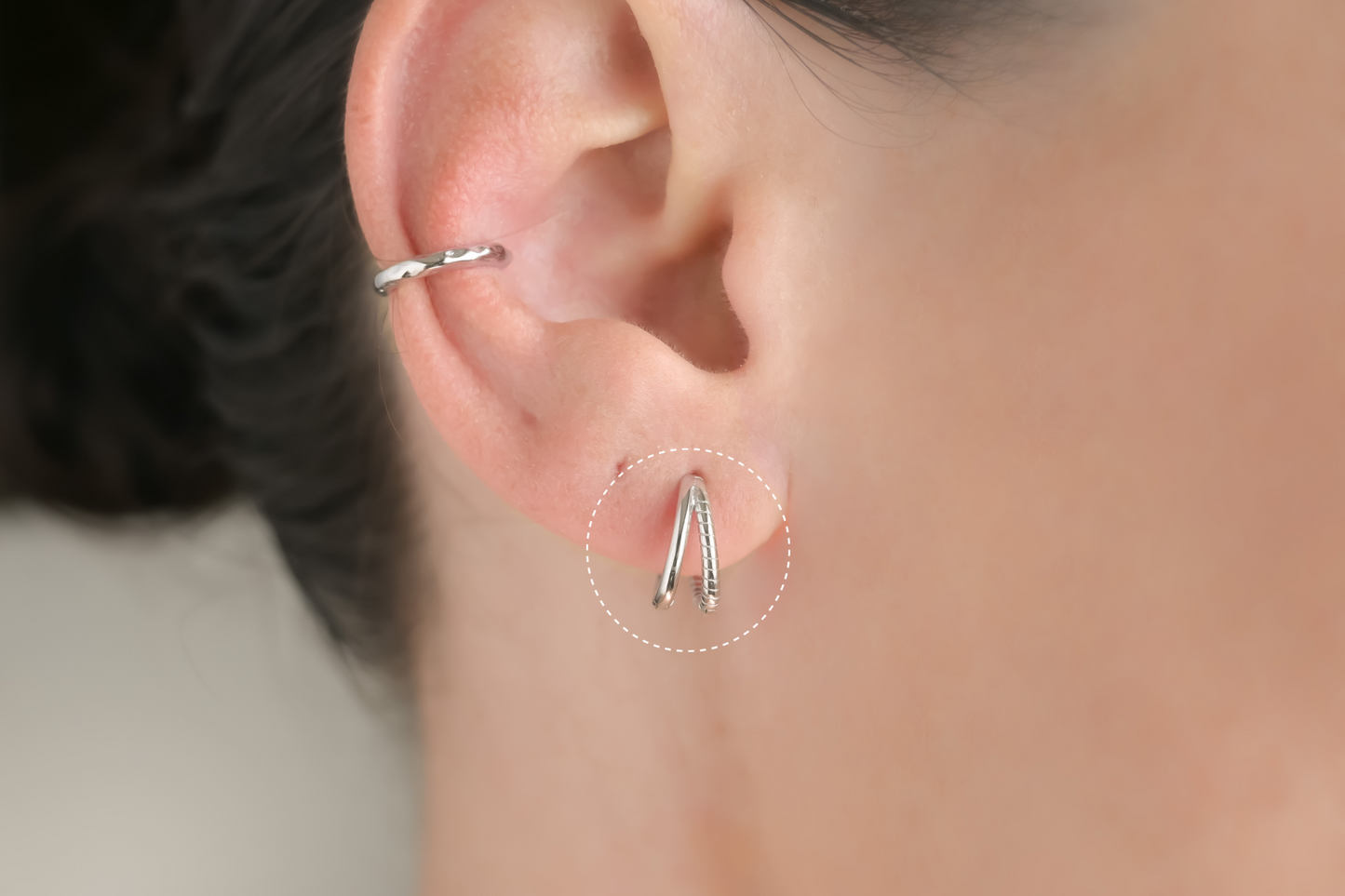 Silver Small Split Hoops