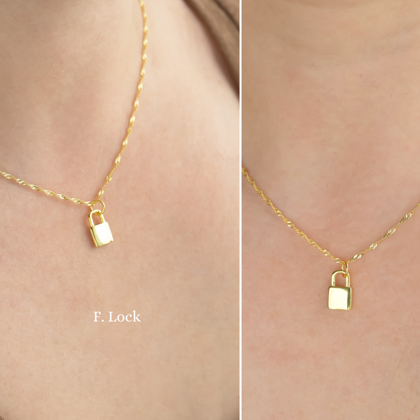 925 Silver Charm Necklace - GOLD