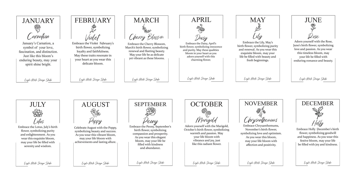 Custom Birth Flower Necklace