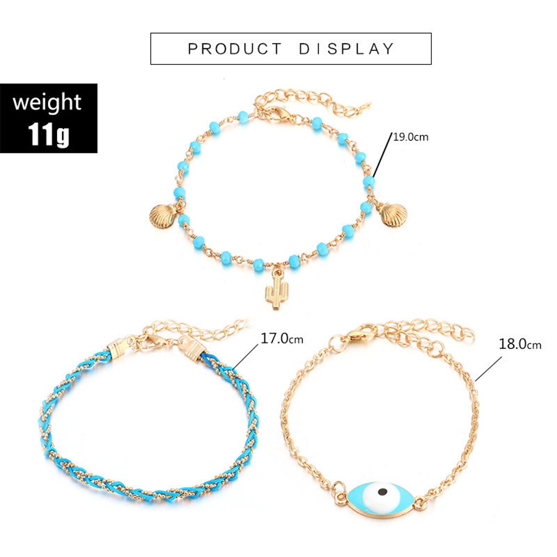 3pcs Anklet Set