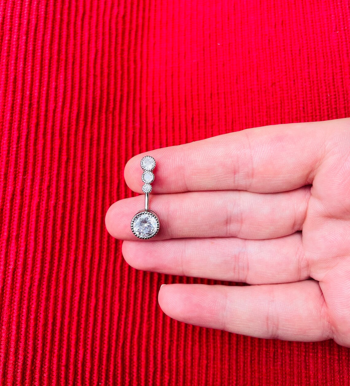 Diamond Trio Belly Ring