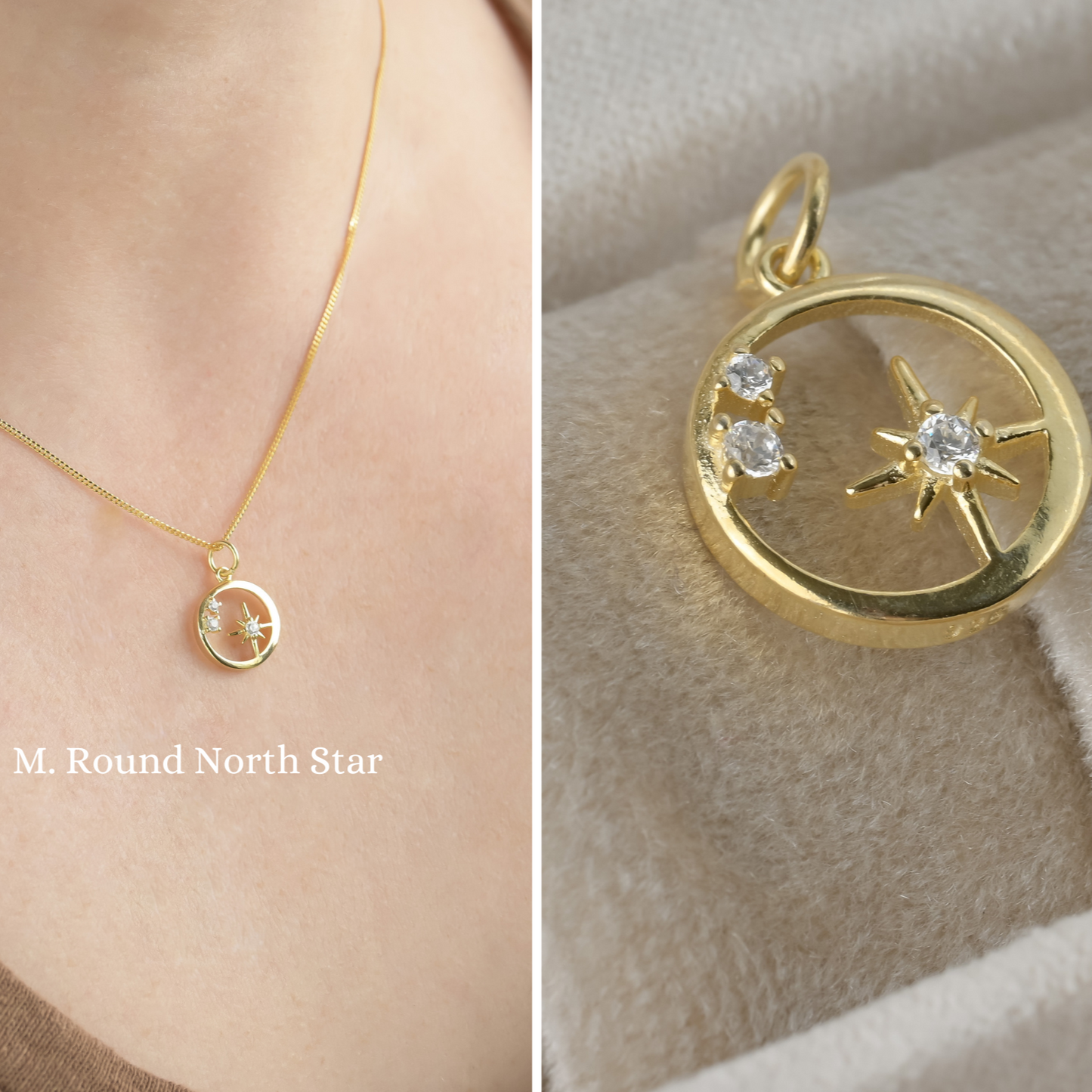 925 Silver Charm Necklace - GOLD
