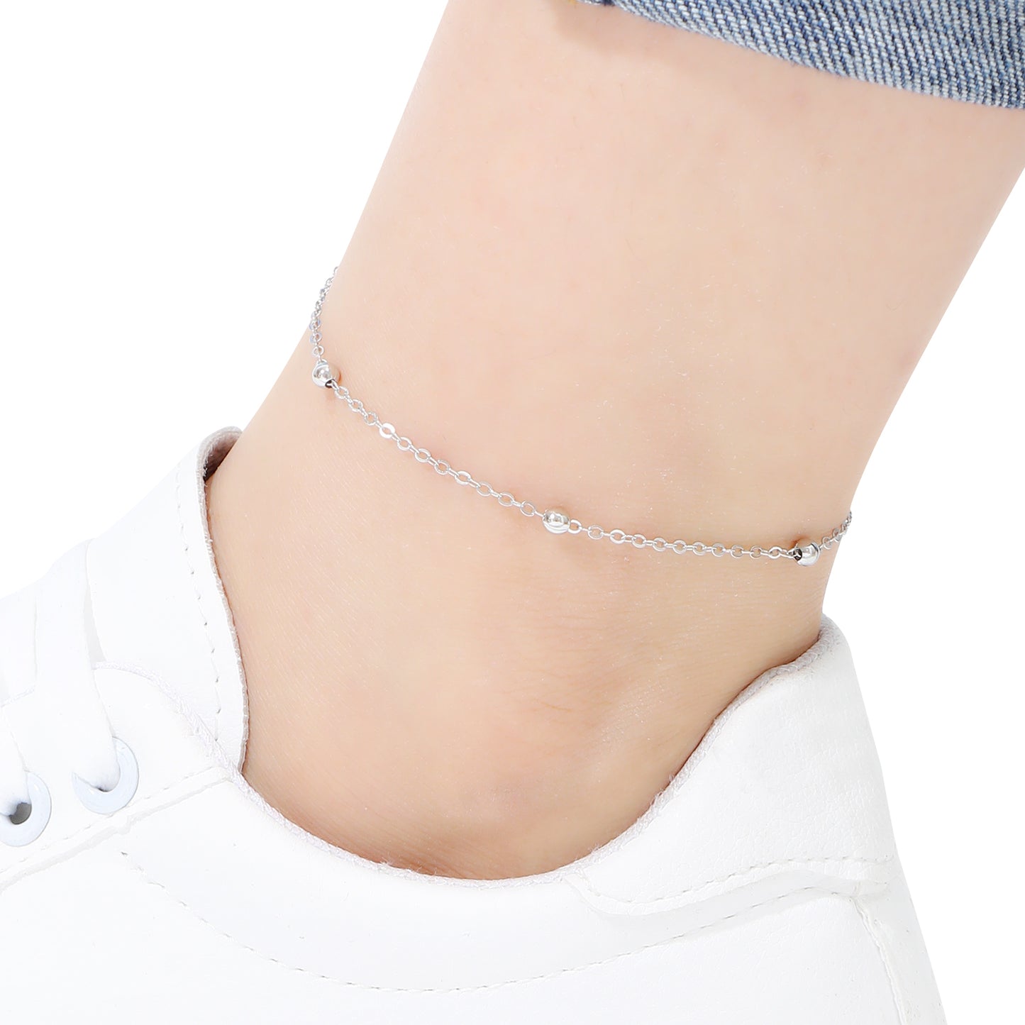 Silver Satellite Anklet