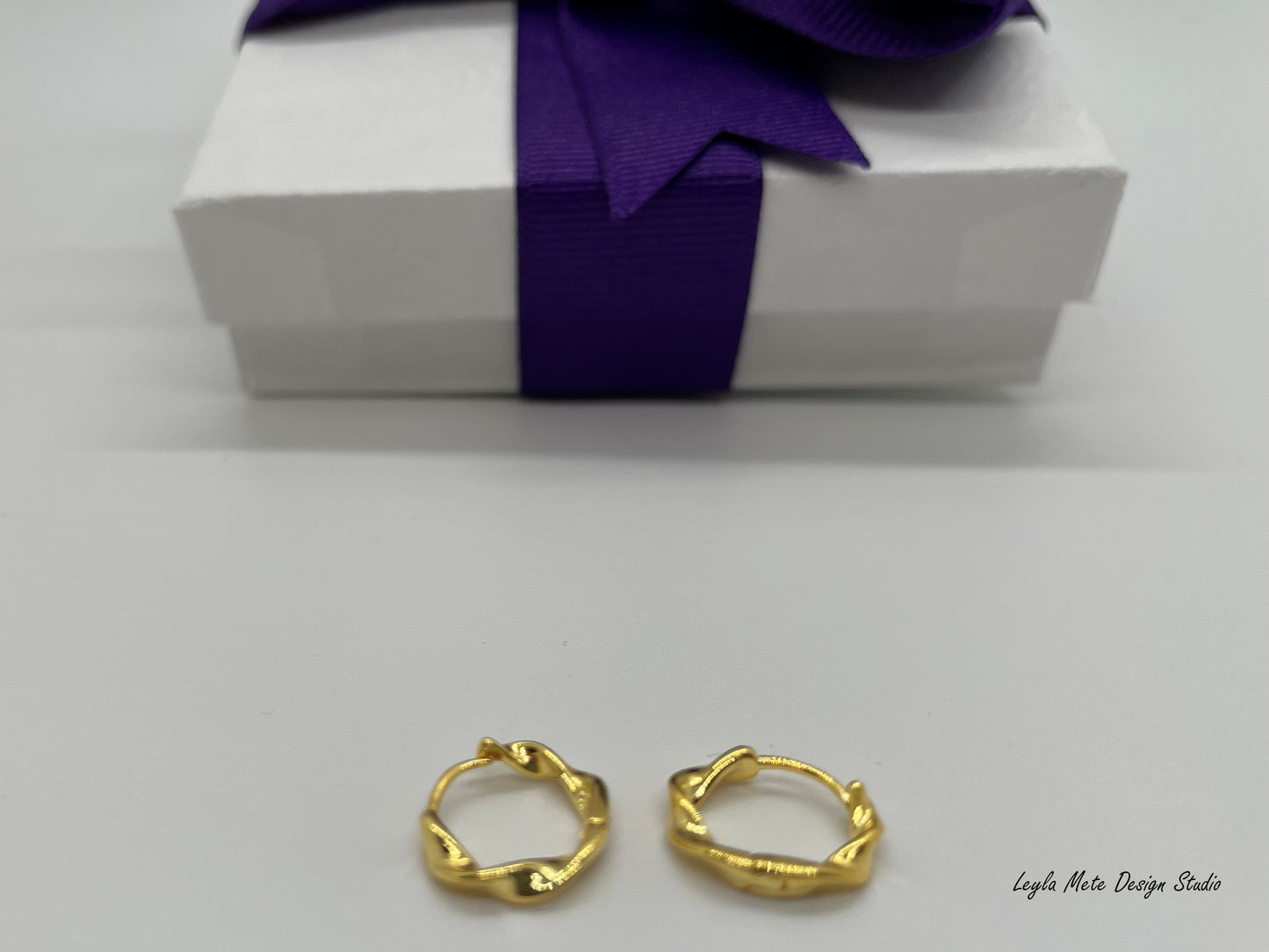 Twisted Huggie Earrings