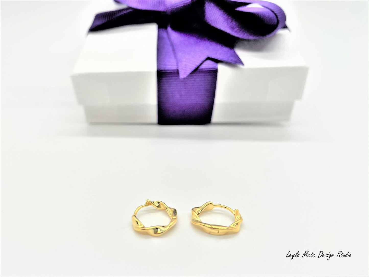 Twisted Huggie Earrings