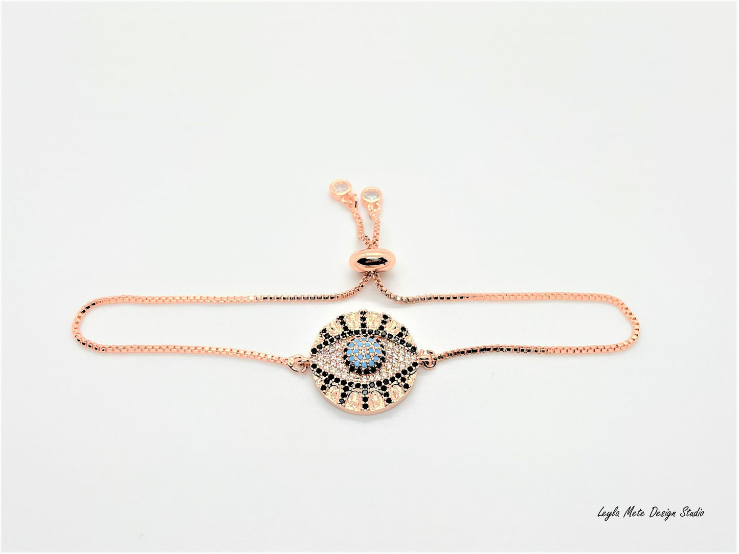Evil Eye Round Slider Bracelet