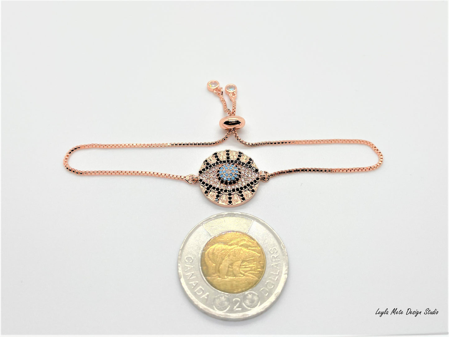 Evil Eye Round Slider Bracelet